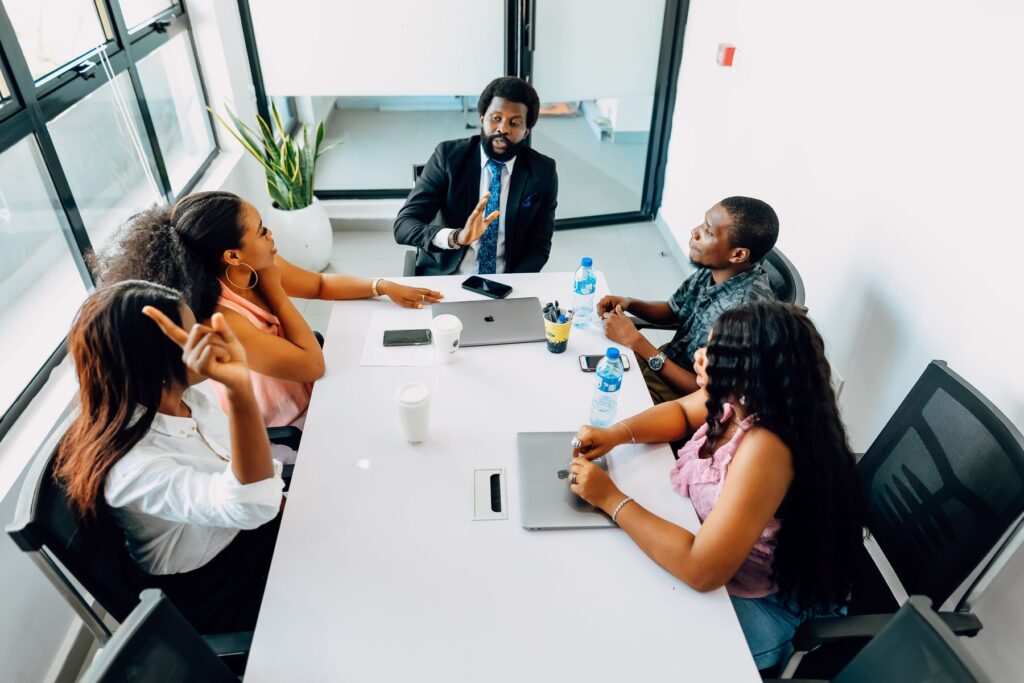 African professionals in a high-level business meeting in Lagos