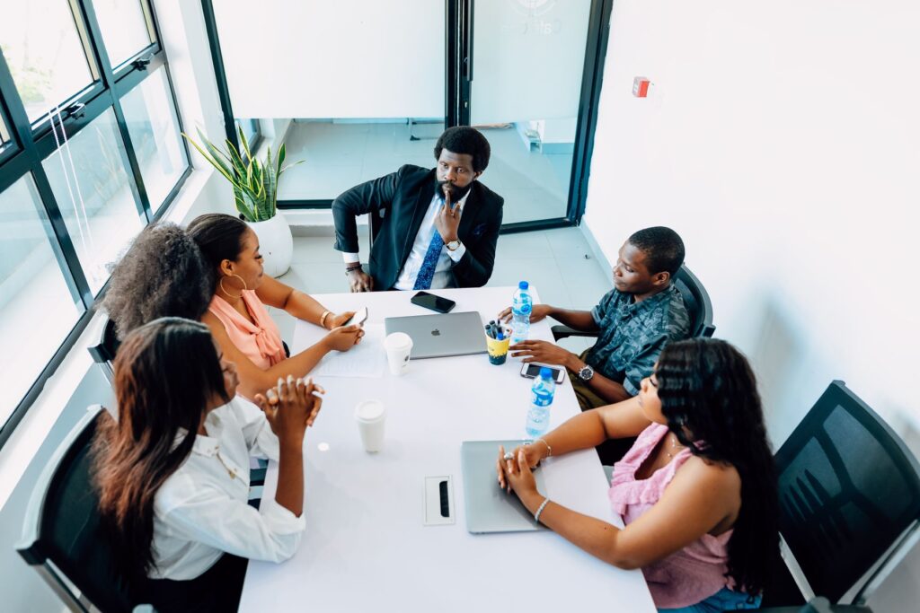 African professionals in a strategy meeting in Lagos