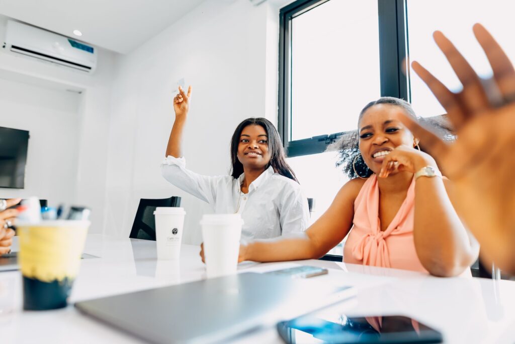 African women collaborating in a Lagos office